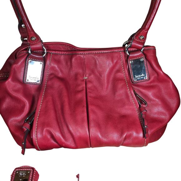 Tignanello Genuine Leather Purse Bag with Matching Wallet Soft Red Leather - Picture 2 of 11